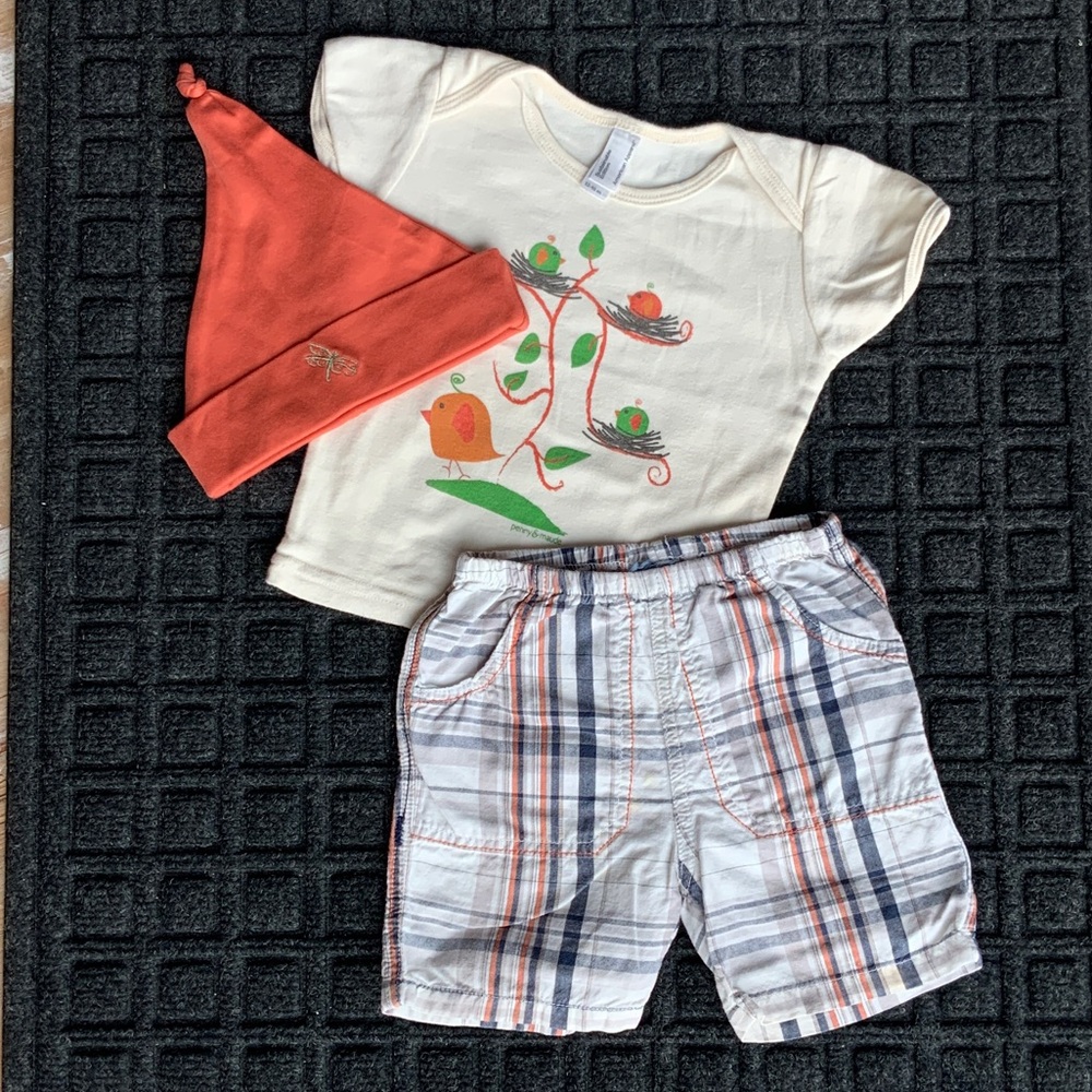 American Apparel Cream and Orange Kids Matching Set